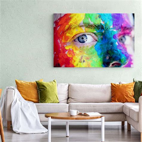 Tablou Portret Pictura Pe Fata Detaliu Multicolor 1378 Tablouri Canvas Personalizate