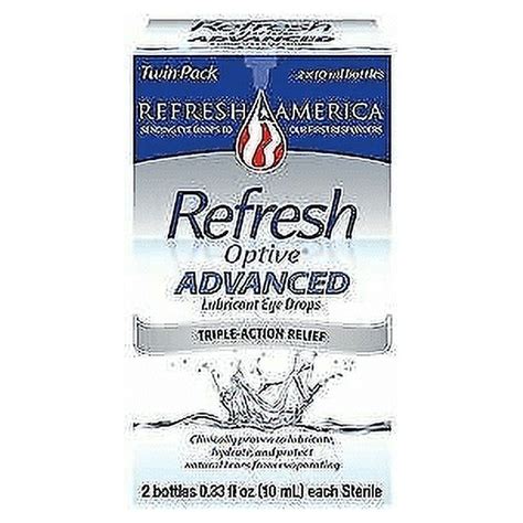 Refresh Optive Advanced Lubricant Eye Drops Triple Action Relief 033 Oz