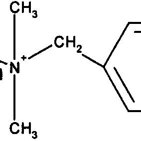 Chemical structure of the cationic surfactant molecule, alkyl ...