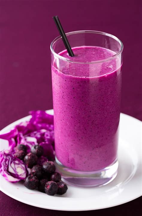 Cabbage and Berry Purple Smoothies - Cooking Classy