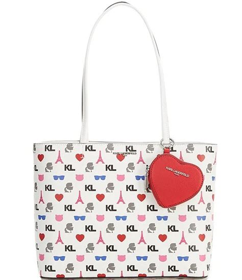 Karl Lagerfeld Paris Maybelle Signature Logo Tote Bag In Multi White