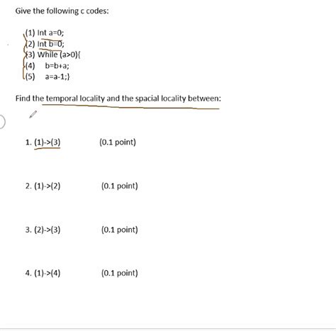 Solved Give The Following C Codes 1 Int A 0 2 Int Chegg