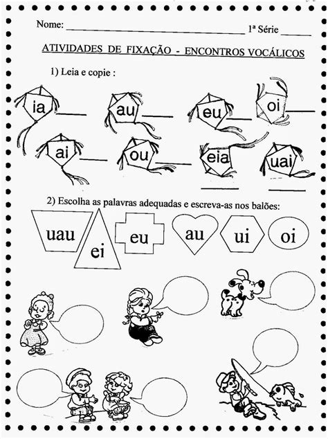 Exercícios De Encontros Vocálicos - Atividades De Encontro Vocálicos - RETOEDU