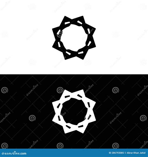 Black and White Circle Vector Logo Template Stock Vector - Illustration ...