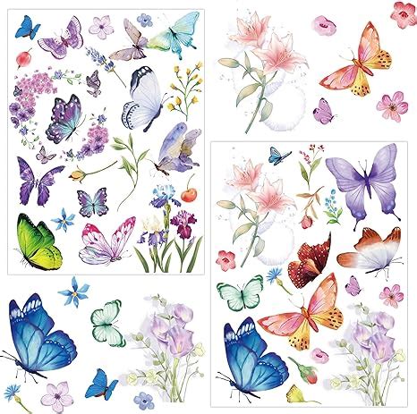 Amazon 8 26 X 11 69 Inch Butterfly Rub On Transfer Decals Stickers