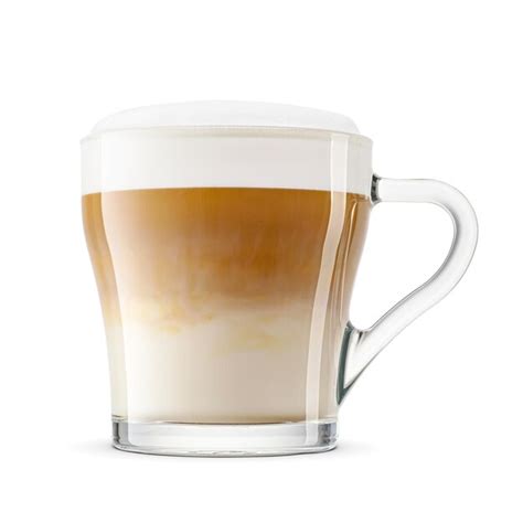 Premium Photo | Cappuccino coffee with frothed milk foam in transparent glass cup isolated on ...