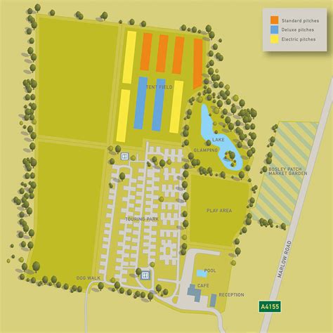 illustrated map designed  swiss farm campsite