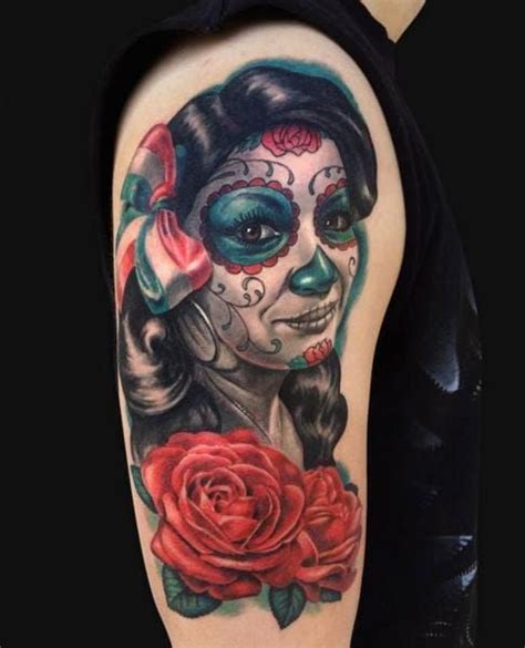 45 Gorgeous Day Of The Dead Women Tattoos • Tattoodo