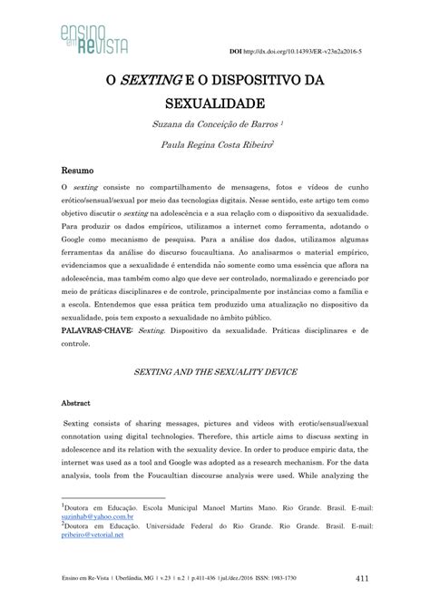 Pdf O Sextinge O Dispositivo Da Sexualidade