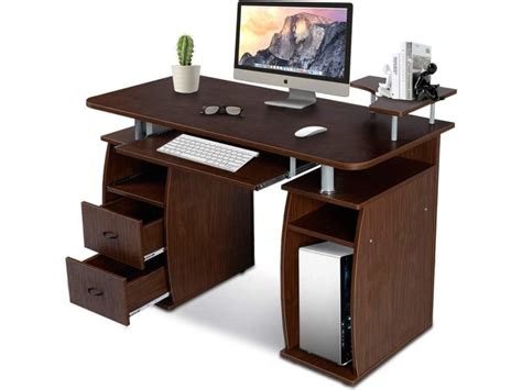 Costway Bureau Informatique Table De L Ordinateur Avec Tablette