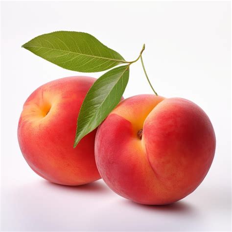 Premium Photo Bold Color Nectarine Art Two Peaches On White Background