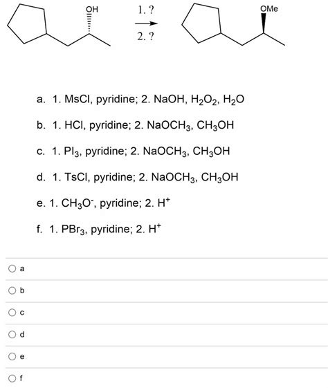 Answered Choose The Most Correct Set Of Reagents Bartleby