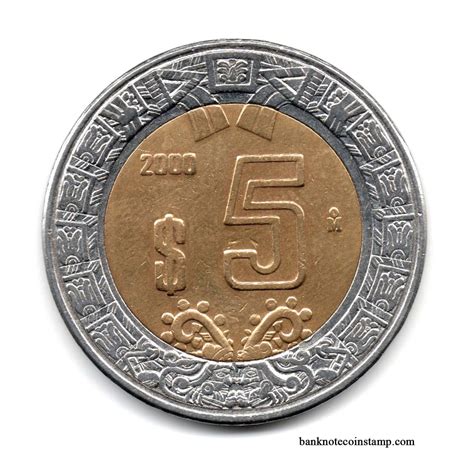 Mexico 5 Pesos Used Coin – Banknotecoinstamp