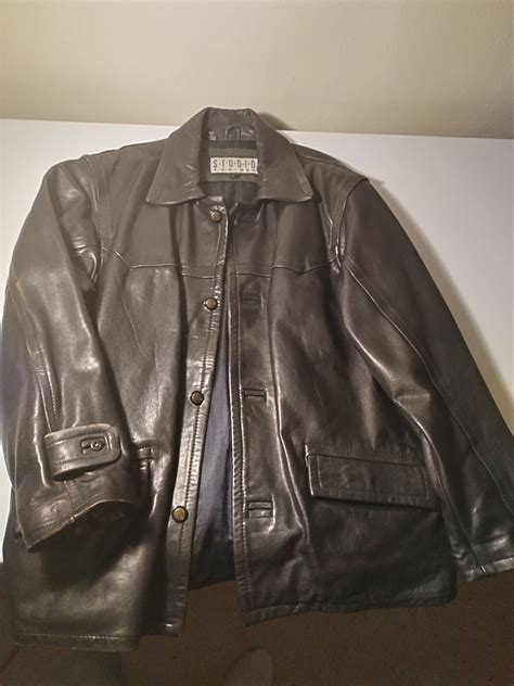 vintage siena studio leather jacket 90s medium black. - Gem