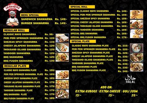 Menu At Chennai Shawarma King Chennai No 5