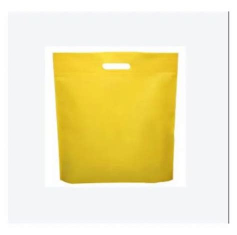 Plain Yellow D Cut Non Woven Shopping Bag Capacity 10 Kg At Rs 3