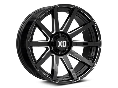 XD Titan XD Outbreak Gloss Black Milled 6 Lug Wheel 22x10 18mm