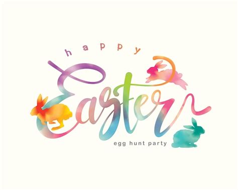 Premium Vector Happy Easter Lettering Background