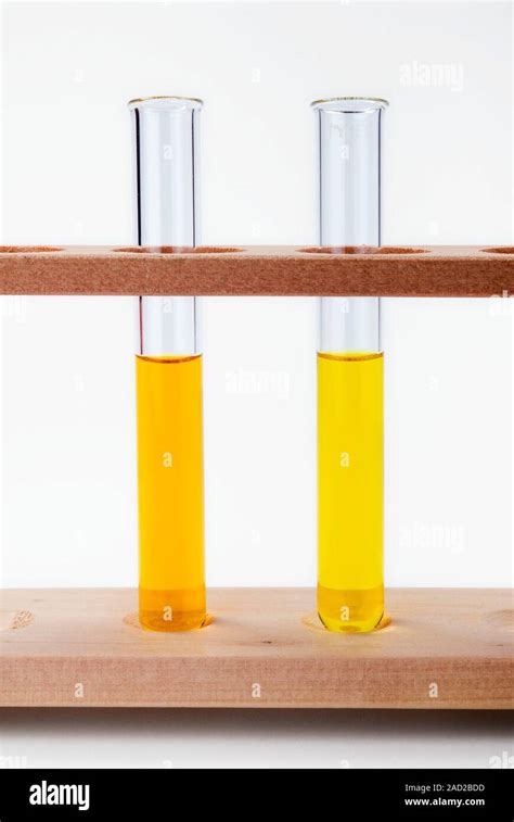 Acidic and alkaline chromate solutions. Image showing the typical ...