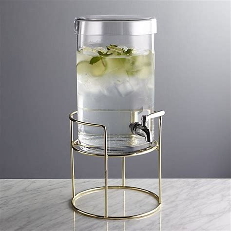 Glass Water Dispenser With Tap And Stand - Glass Designs