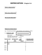 Depreciation Note Doc DEPRECIATION Chapter 8 4 What Is Depreciation