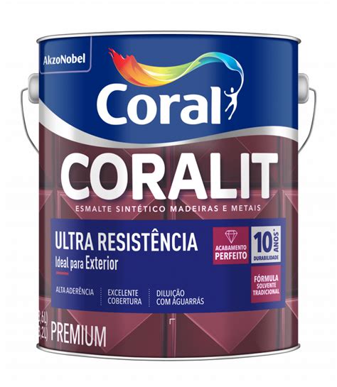 Esmalte Sintético Coralit Ultra Resistência Fosco Cor Branco 0 9l