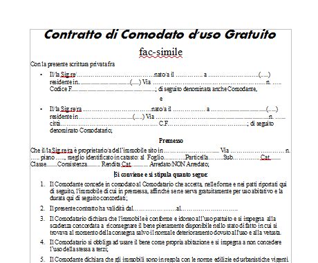 Registrazione comodato d uso quando è obbligatoria