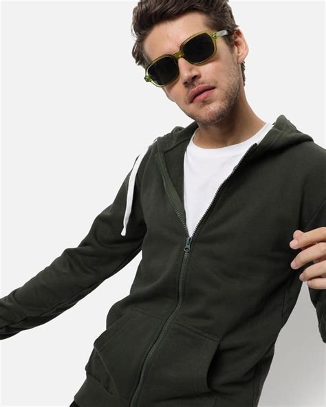 Buy Men S Green Hooded Sweatshirt Online At Bewakoof