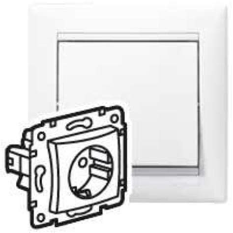 Механизм розетки 1-м СП Valena 16А IP21 2P+E с заземл. защ. шторки бел ...