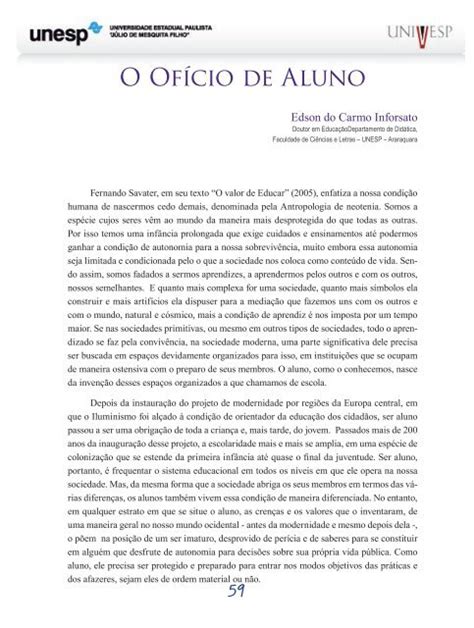 O Ofício de Aluno Acervo Digital da Unesp