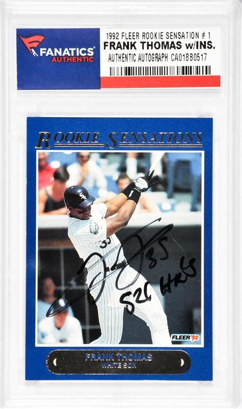 Frank Thomas Chicago White Sox Autographed 1992 Fleer Rookie Sensations