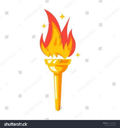 Torch Icon Fire Symbol Olympic Games Stock Vector (Royalty Free ...