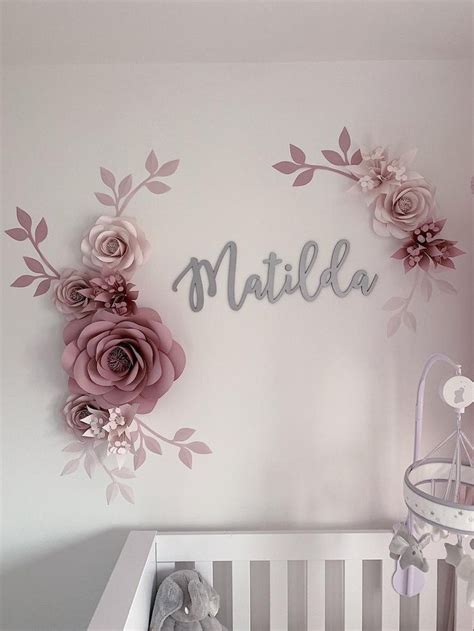 Set Of Paper Flowers In Blush Misty Rose And Nude Colors Nude Paper Flowers Wall Decor Blush