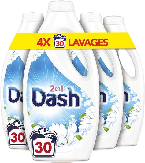 Dash 2in1 Lessive Liquide 4 X 30 Lavages Air Frais Et Fleurs Blanches