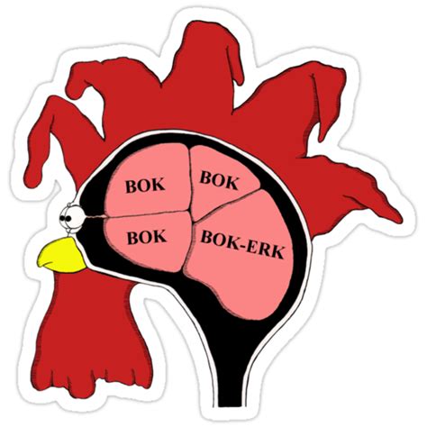 "Chicken Brain" Stickers by funnelwebguy | Redbubble