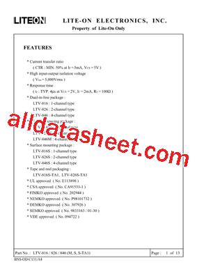 Ltv Datasheet Pdf Lite On Technology Corporation