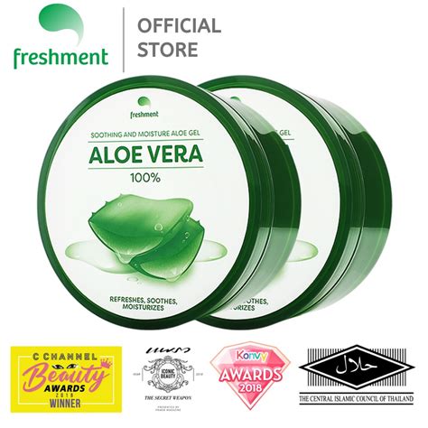 300ml Twin Pack Freshment Soothing And Moisture 100 Aloe Vera Gel Shopee Malaysia