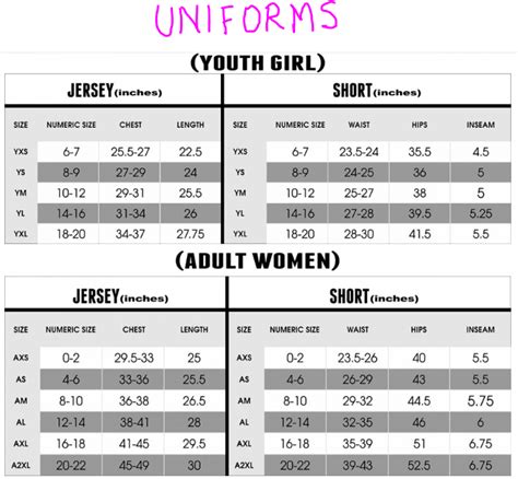 Soccer Size Charts Trikiwear