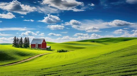 Premium Photo | Landscape beautiful farm landscapes