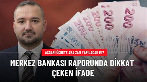 Asgari Crete Ara Zam Yap Lacak M Merkez Bankas N N Enflasyon