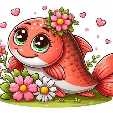 Premium Vector Cute Salmon Fish Vector Cartoon Illustration