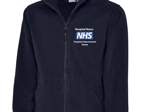 Nhs Fleece Jacket Personalised Embroidered Logo Staff Uniform Etsy Uk