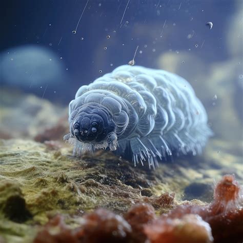 Premium Photo | Microscope View of a Tardigrade and some Bacterias ...