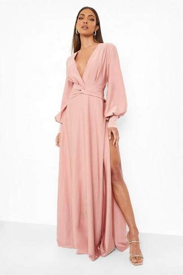 Pink Satin Dresses Boohoo Uk