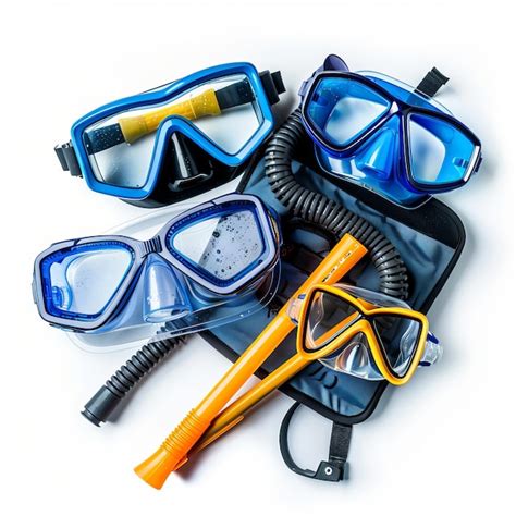 Magnificent Snorkeling Gear Isolated On White Background Premium Ai