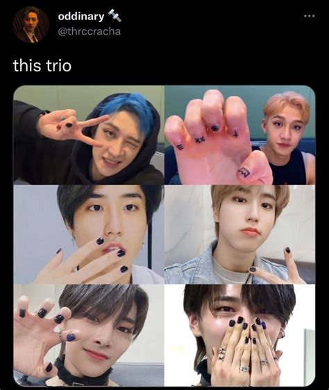 Some People With Different Nail Designs On Their Fingers And One Is