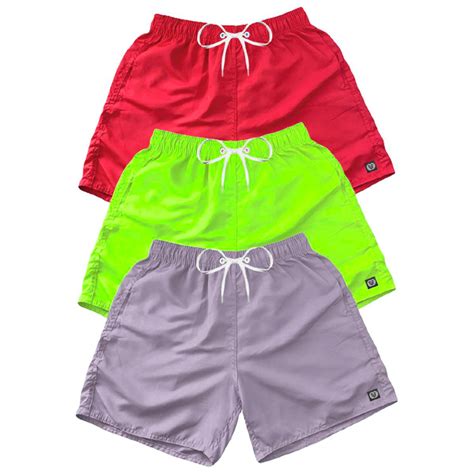 Kit Bermudas Short Praia Neon Mauricinho Ver O Cord O Elo