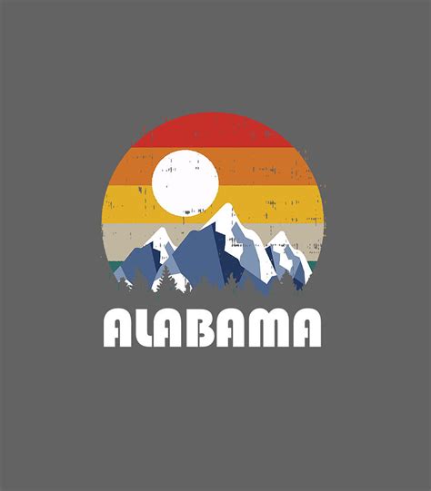 Alabama Souvenir Hiking Mountains Sunset Vintage Sunset Digital Art By