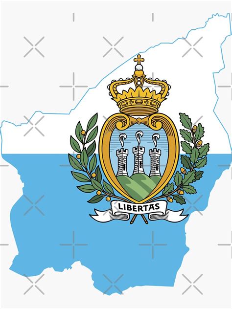 San Marino Flag Map Sticker For Sale By Limitlezz Redbubble