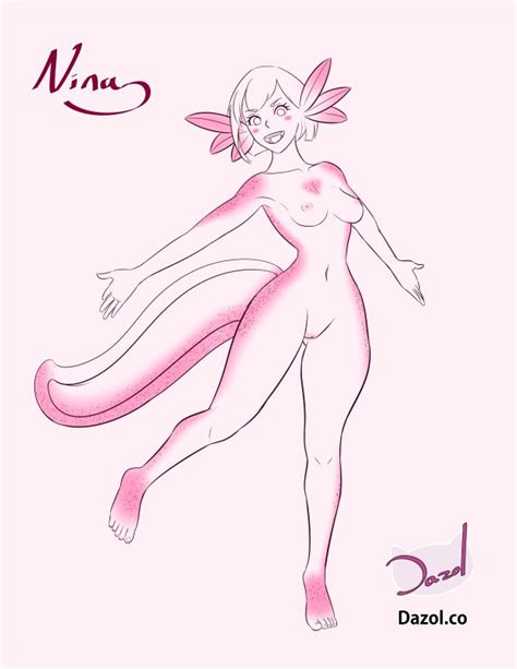 Rule 34 Axolotl Humanoid Blush Dazol Feet Freckles Happy Kemonomimi Large Breasts Monster Girl